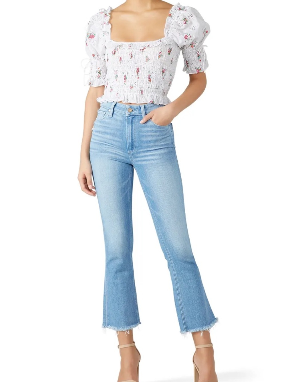 For Love & Lemons Tarte Eyelet Smocked Blouse - Picture 6 of 9
